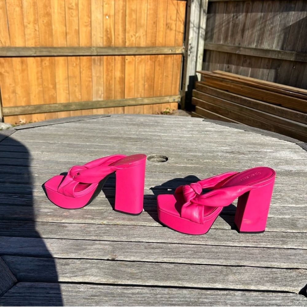 Open Edit Kaia Knot Platform Sandals in‎ pink rouge size 7 hot summer spring y2k